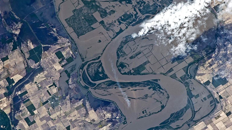 Satellite flood image (Nasa Archive/Alamy Stock Photo)