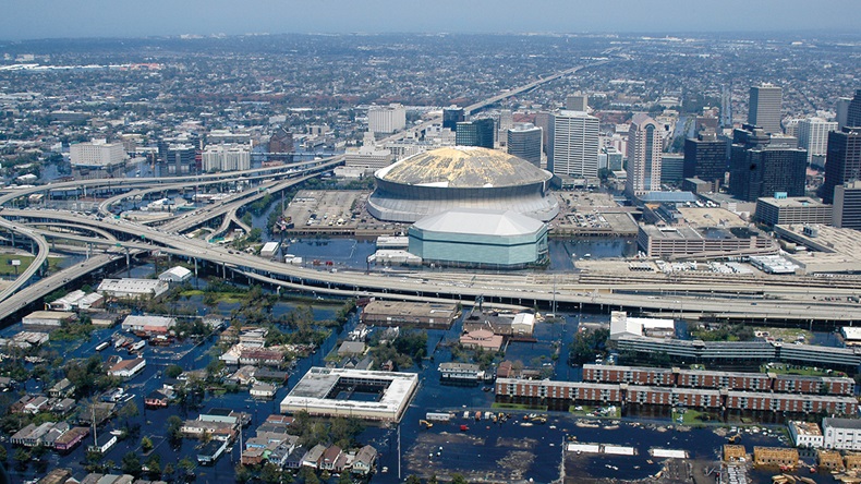 Hurricane Katrina damaged in New Orleans (2005)