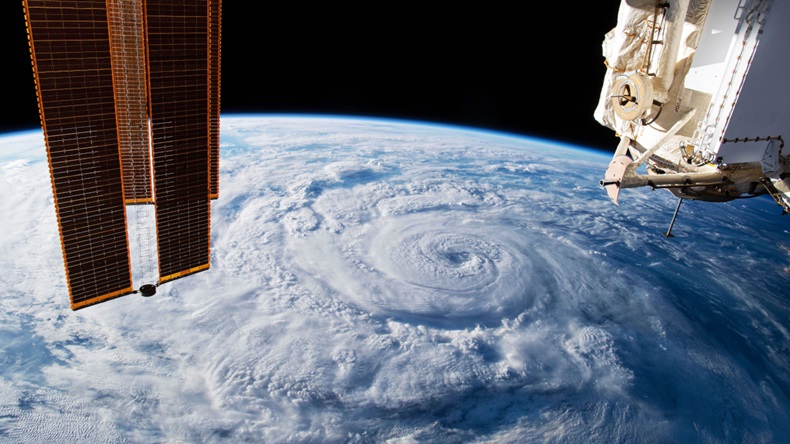 Hurricane from space (SEA Photo/Alamy Stock Photo)