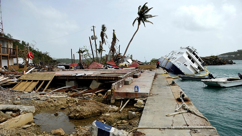 Hurricane Irma US Virgin Islands damage (2017) (US Coast Guard Photo/Alamy Stock Photo)