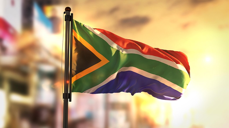 South Africa flag (Natanael Natanael Alfredo Nemanita Ginting/Alamy Stock Photo)