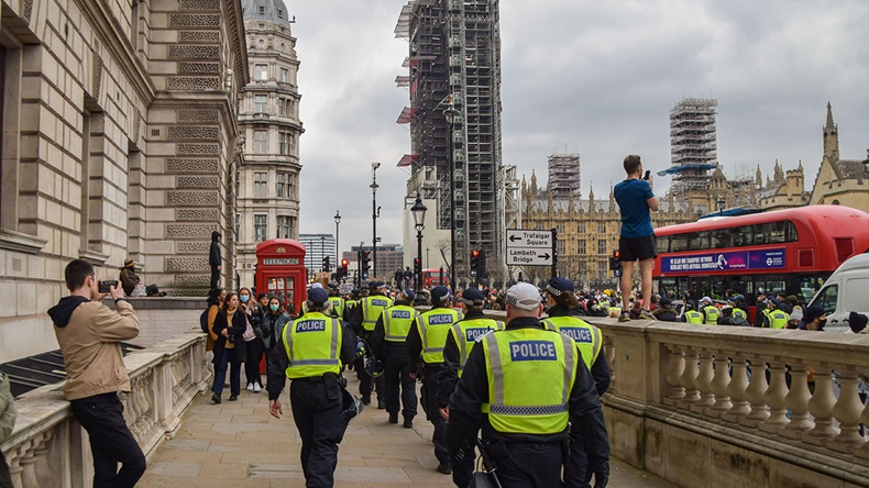 Anti-lockdown protest London (Vuk Valcic/Alamy Stock Photo)