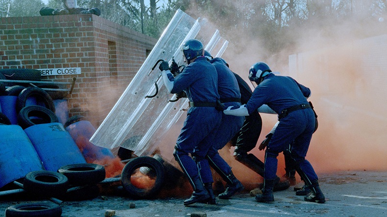 Riot police (Nick Scott Archive/Alamy Stock Photo)