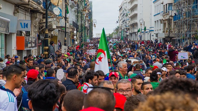 Algeria political protest (Saddek Hamlaoui/Shutterstock.com)