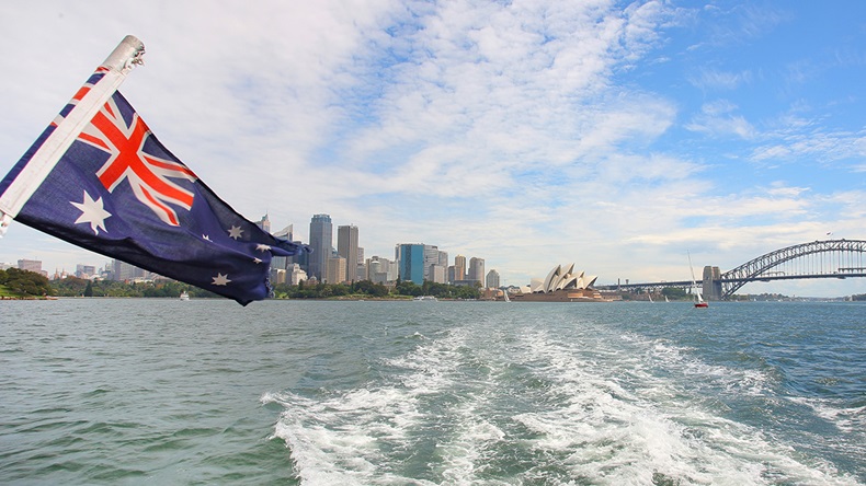 Australia flag Sydney (FLICKETTI/Shutterstock.com)