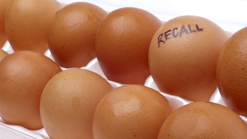 Product recall concept - eggs