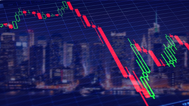 Stock market down (MaxxiGo/Shutterstock.com)