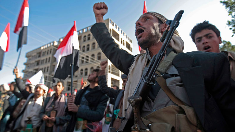 Houthi rebels' supporters in Sana'a Yemen
